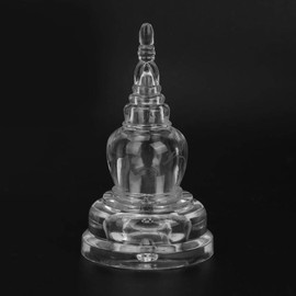 HEEPDD Crystal Stupa, 3in Acrylic Buddhism Dagoba Stupa Tower Statue Mascot Buddhist Supplies for Temple Home Decoration