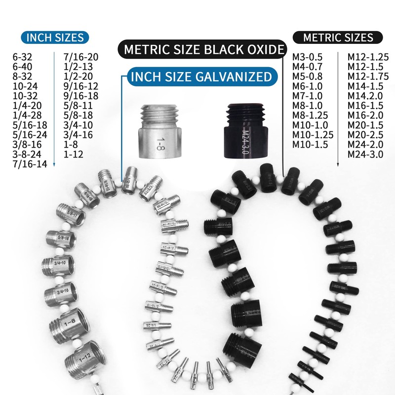 Xxzhiho 44Pcs Nut and Bolt Thread Checker,27 Standard & 23