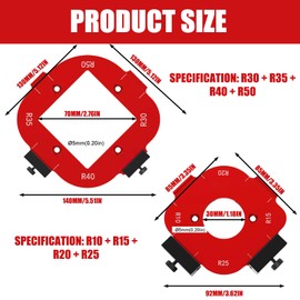 Pack of 2 Router Jig Radius Stencil, 4 in 1 Radius Quick Device for Woodworking R10 R15 R20 R25 R30 R35 R40 R50, Radius Routing Templates - Precise Woodworking for Professionals