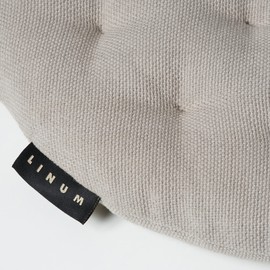 LINUM PEPPER Elegant Seat Cushion Ø37 cm, 100% Cotton, Machine Washable, Light Grey