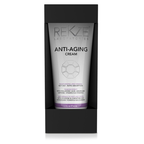 REKZE Anti-Aging Cream Clinically Proven For Men & Women, Anti Wrinkle & Age Spots Moisturizing & Firming Skin Care For Day & Night, Not Oily, Rapid Absorption, Tensor Effect For Eye, Face, Neck