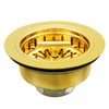 KONE 3-1/2 Inch Kitchen Sink Drain Assembly Stainless Steel Gold