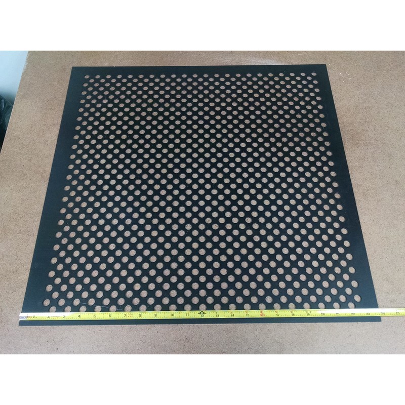 2'x2' Black Plastic Perforated Tile, 2 Pack with 1/2" Holes