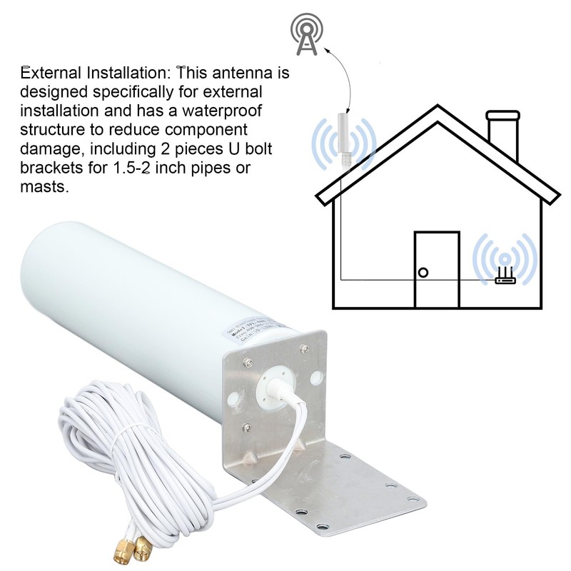 Walfront Antena Omnidireccional 10dBi para 4G LTE/WiFi - con Cable
