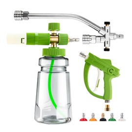 REALYOU Foam Cannon with Dual Connector Accessory, Pressure Washer Accessories with 1/4 Inch Quick Connector, 5 Pressure Washer Nozzle Tips, Pressure Washer Gun for Car Washing and Cleaning