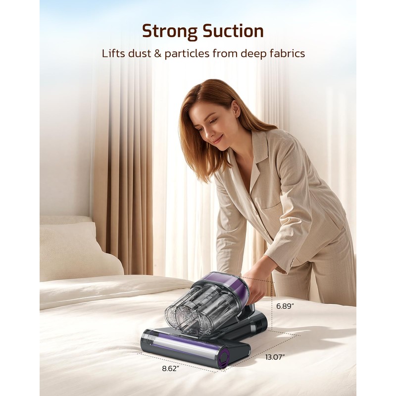 LED Display Mattress Vacuum Cleaner, 18Kpa Bed Vacuum Cleaner with