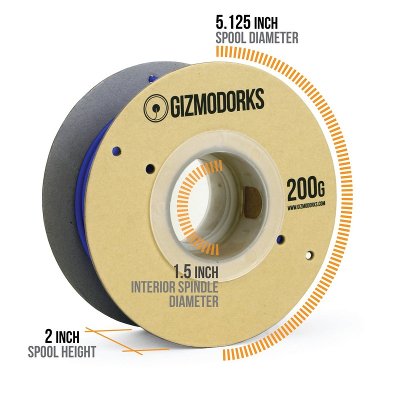 Gizmo Dorks PLA Filament for 3D Printers 3mm (2.85mm) 200g,