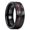 King Will Mens 8mm Black Hammered Tungsten Carbide Wedding Ring