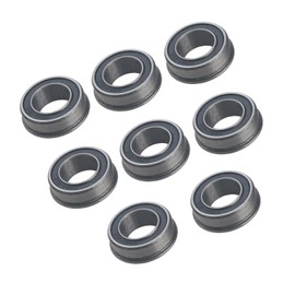 PPIOOY F6003-20-2rs Mini 4WD Bearings, Set of 8, Deep Groove Ball Bearing with Flange, Inner Diameter 0.8 x Outer Diameter 1.4 x Thickness 0.4 inches (20 x 35 x 11 mm), Ball Bearing, Rubber Seal