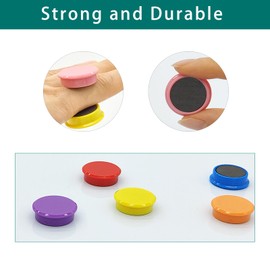 ZDZBLX Magnets for Magnetic Board, Pack of 50, 10 Colours, Strong Magnets, Fridge Magnets, Colourful Round Whiteboard Magnets, Small Magnets, for Whiteboard, Fridge, Magnetic Wall