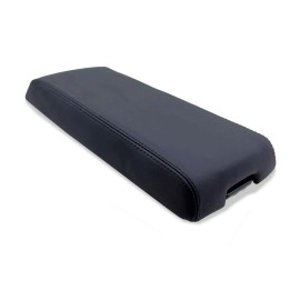 Kar Designers Fits 08-13 Jeep Liberty Black Real Leather Center Console Lid Armrest Cover