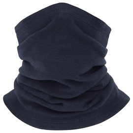 Kids Winter Fleece Neck Gaiter, Cold Weather Face Ski Mask Scarfs for Boys, Girls (Navy)