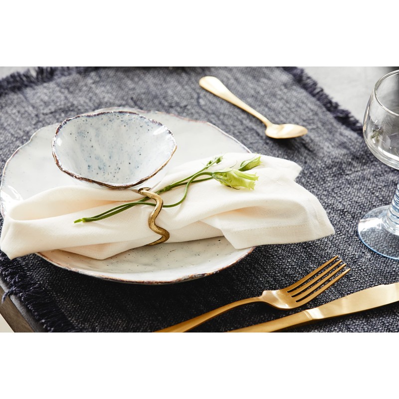 NORDAL Napkin Ring Skye Brushed Brass Gold 4.4 cm