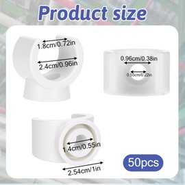 50 Pack 1/2 Inch PEX Clips, 16 mm Pipe Hangers Pipe Holder, Plastic U-Hook PEX Pipe Support Hangers, White PEX Pipes Clips, Socket Plastic Pipes Clamp Tools