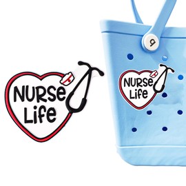 LIGHUFEIC Nurse Charm Accessory for Bogg Bags and Simply Southern Totes,Cute Decorative Inserts,Perfect for Personalization and Style