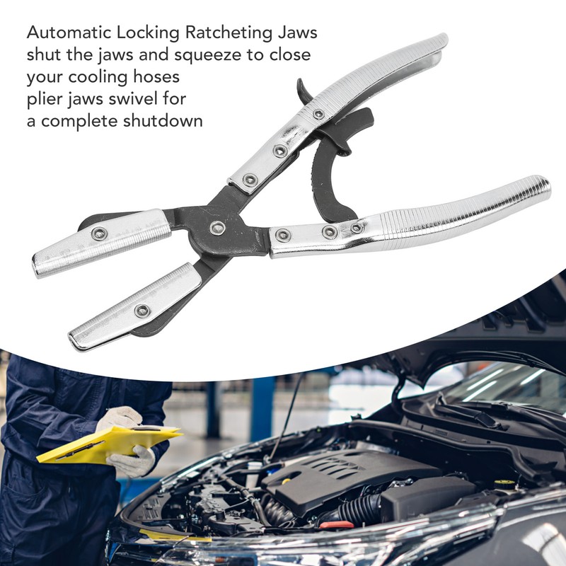 Hose Pinch Off Plier Ratcheting Jaws Swiveling Universal for Automobile