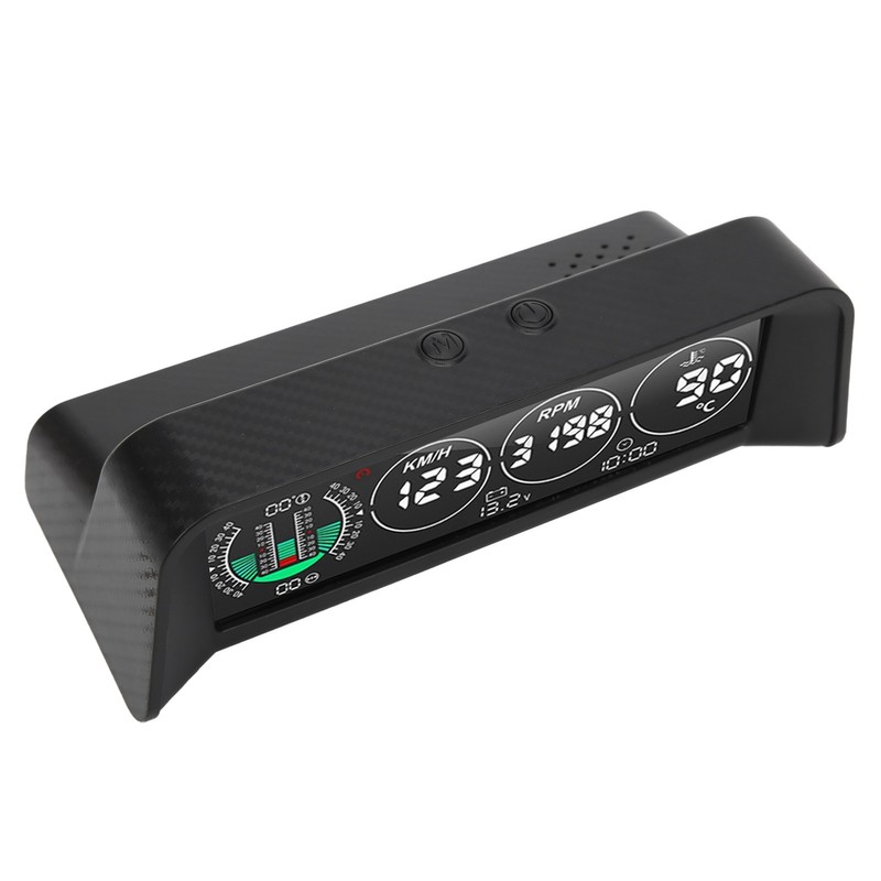 Carbon Fiber Style HUD HeadUp Display Slope Meter Overspeed Water