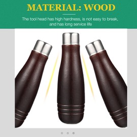 Angoily 3Pcs Wooden File Handle with Metal Collar File Handle Replacement Accessories for File Tool Craft