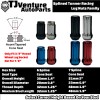 TJ 20Pc Black 1.4" Tall M12x1.5 Tuner Spline Lug Nut+Key