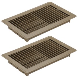 PATIKIL 10 x 6 Inch Floor Register, 2pcs Heavy Duty Air Vent Cover Steel Adjustable Decor Vents Easy Adjust Floor Grates for Sidewall Home Office, Brown