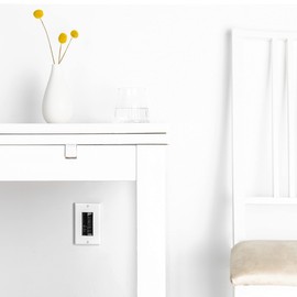 kwmobile 4 x Flush-Mounted Cable Grommet with Brush – Flush-Mounted Box Lid Cover – Cable Entry Outlet – White/Black