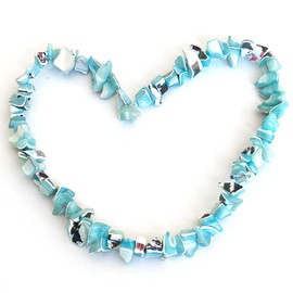 Artsy Crafts Natural Trochus Shell Beads, Irregular Freeform Ocean Top Shell Chips Dyed Clam Loose Beads Drilled for Jewelry Making Bracelets Necklaces Earrings DIY Beading Crafts (Ocean Blue)