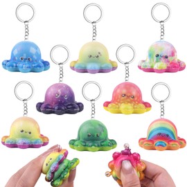 Anboor Octopuses Squishies Squeeze Toys - 8 Pack Soft Mini Animal Stress Balls for Kids, Slow-Rising Fidget Sensory Toys for Ocean Party Favors