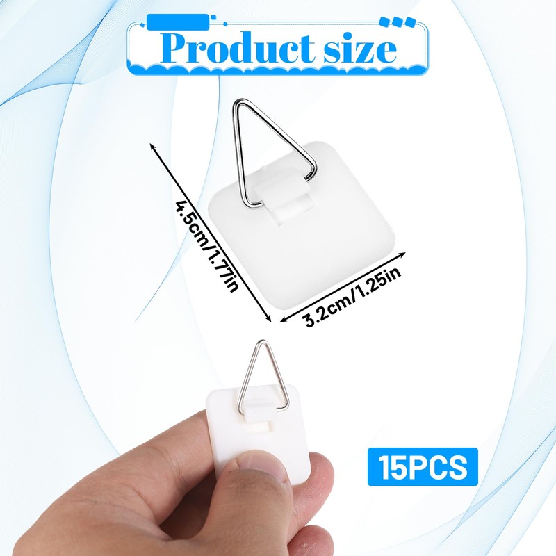 Grevosea 15 Pcs Wall Plate Hangers, Adhesive Picture Hangers Frame