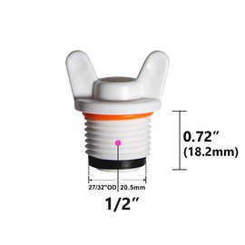 Feelers 1/2" PT Male Thread PPR Pipe Plug End Caps Connector Fitting with Butterfly Handle, Pack of 5, White