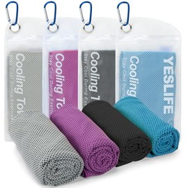 YESLIFE Paquete de 4 toallas de enfriamiento de 40 x 12 pulgadas, toallas de gimnasio para hombres y mujeres, toallas de entrenamiento suaves y transpirables para yoga, correr, deportes y más (azul,