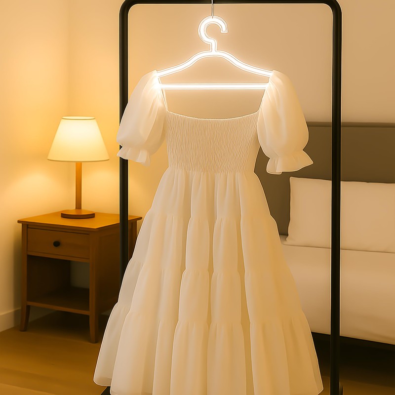 LED Neon Light Hangers Display Stand 15''x8'', USB Powered Clothes