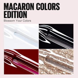 TOMICCA TOMICCA Gel Nail Polish Set - Glitter Red Gold White Black Gel Polish Set Soak Off UV Nail Lamp LED Cured Nail Art Design Gel Nail Kit Gifts for Women