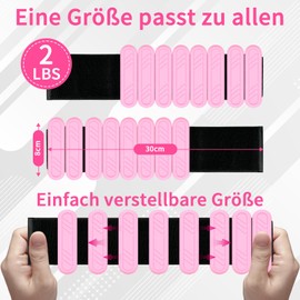 KOOOGEAR Adjustable Weight Cuffs Set, 2 Pieces, Ankle and Wrist Weights for Fitness, Pilates, Yoga, Aerobics and Jogging (Pink, 2 x 0.5 kg)