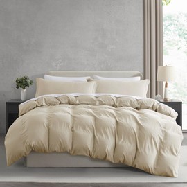 Nestl Twin Duvet Cover Set - Soft Prewashed Beige Cream Duvet Cover Twin/Twin XL, 2 Piece, with Zipper Closure, 1 Duvet Cover 68x90 inches and 1 Pillow Sham