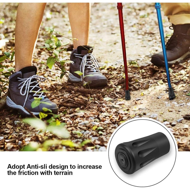 Pack of 4 Nordic Walking Poles, Rubber Buffers, Walking Sticks,