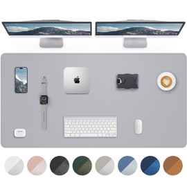 Large Desk Mat 55"x24" - Premium Non-Slip Desk Pad, Waterproof and Scratch-Resistant Office Desk Protector, Large Desk pad Workspace Mat for Home and Office(Light Grye)
