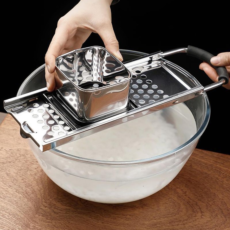 WinGluge Spätzle Slicer, Stainless Steel, Spaetzle Press with Dough Sledge,