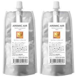 Aromic Air Exclusive Essential Oil (Comfort Orange 1.7 fl oz (50 ml) x 2) Non-woven Fabric Replacement Pad Included