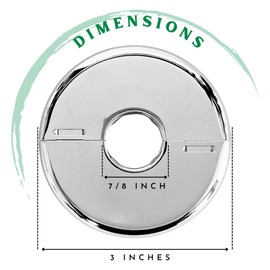 Retrofit Fire Sprinkler Escutcheon Cover Plate 1/2" IPS - Flat 2 Piece Stainless Round Split Flange for Easily Covering Gaps Between Fire Sprinkler Pipe and Ceiling or Wall - 4 PK