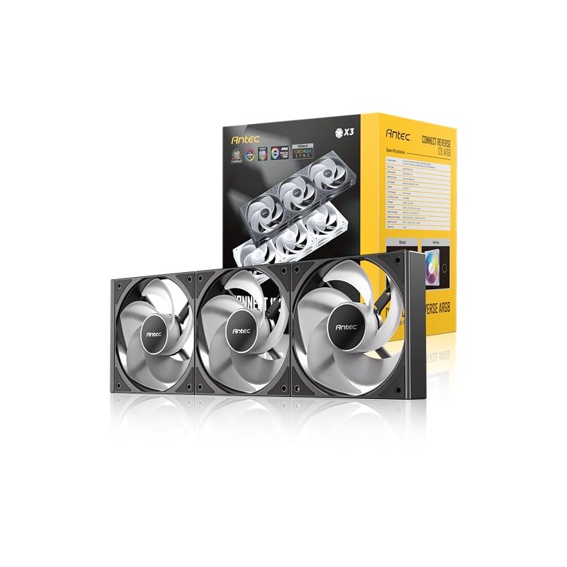 Antec Connect 120 Reverse ARGB Interlockable/Set of 3/Black/Reverse