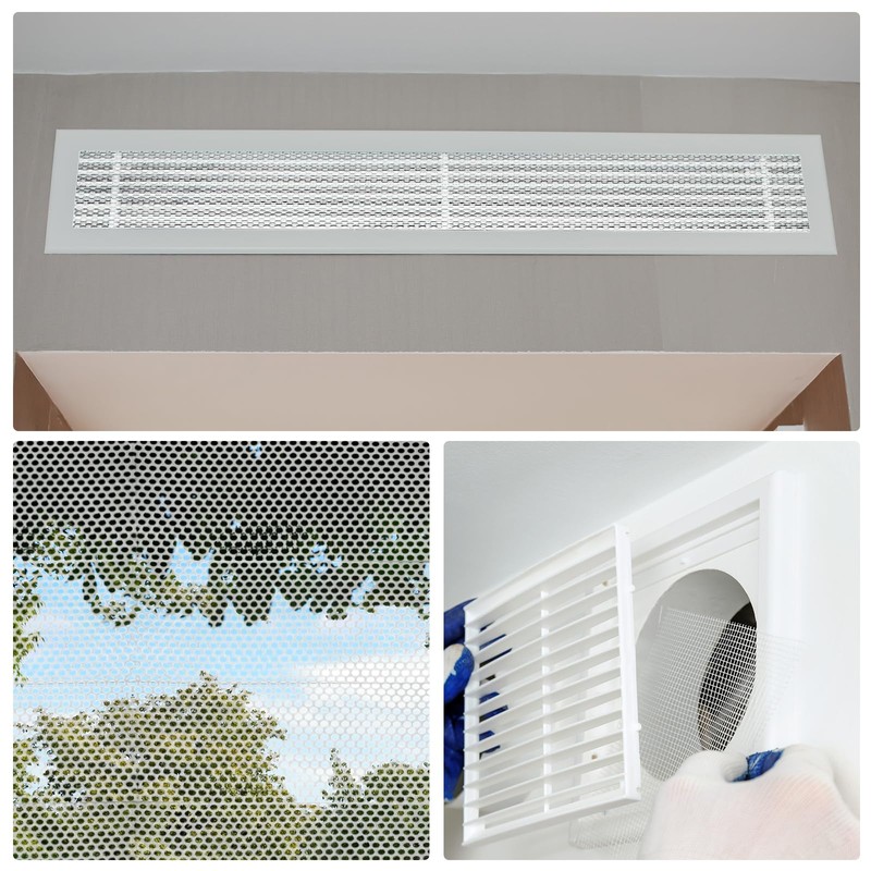 PATIKIL 4"L x 4"W Universal Car Grill Mesh, 2Pcs 2x3mm