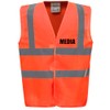 Brook Hi Vis Premium Safety Vest - MEDIA Printed Front
