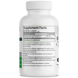Bronson Rhodiola Rosea Vegetarian Capsules - Adaptogenic Herb - Brain, Stress & Mood Support - Non-GMO, 120 Count