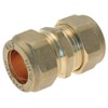 22mm Straight Coupling Brass Compression Fittings WRAS Approved