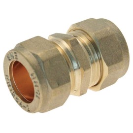 22mm Straight Coupling Brass Compression Fittings WRAS Approved
