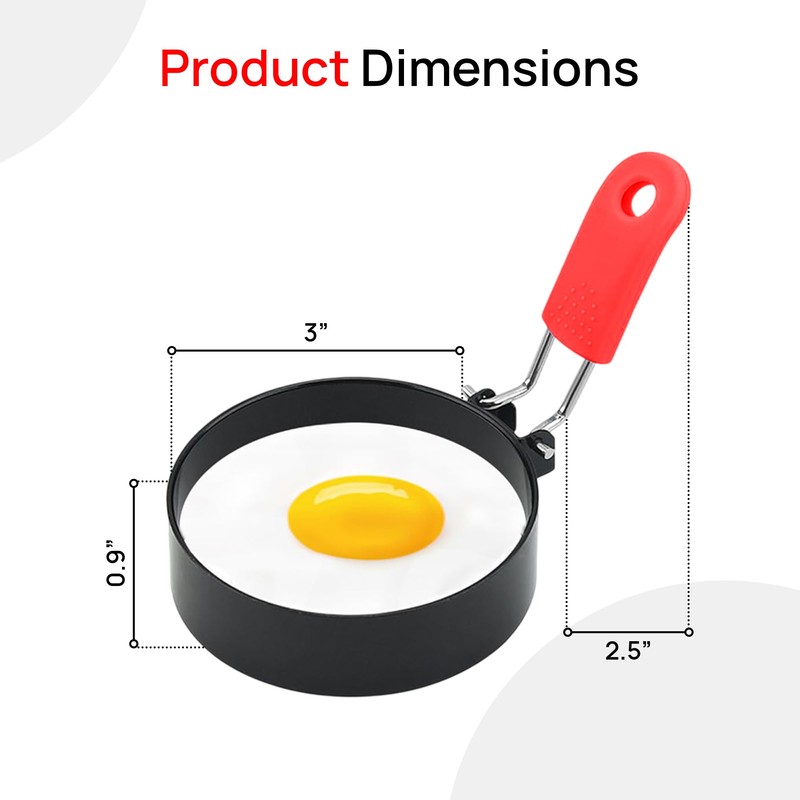 Egg Ring 4-Pack Stainless Steel Egg Rings with Anti-Scald Folding