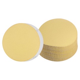 Kozelo 50pcs No Hole Sanding Discs- [ 6 Inch 240 Grit ] Round Hook and Loop Grip Sanding Pads Sheet Sandpaper for Automotive Woodworking Metal Polishing Use| Gold, Aluminum Oxide