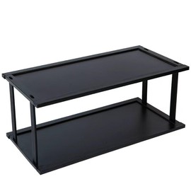 Zjlqltm Bamboo Desktop Bookshelf Organizer – 3-Tier Desk Storage Rack for Office, Home, Study, Kitchen – Compact Shelf for Books, Plants, Toiletries, Supplies (Two Layers - Length 26.38 in)