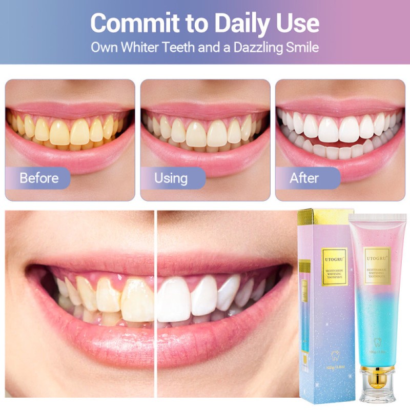 UTOGRU Intense Stain Whitening Niacinamide Toothpaste More Effective Oral Fresh