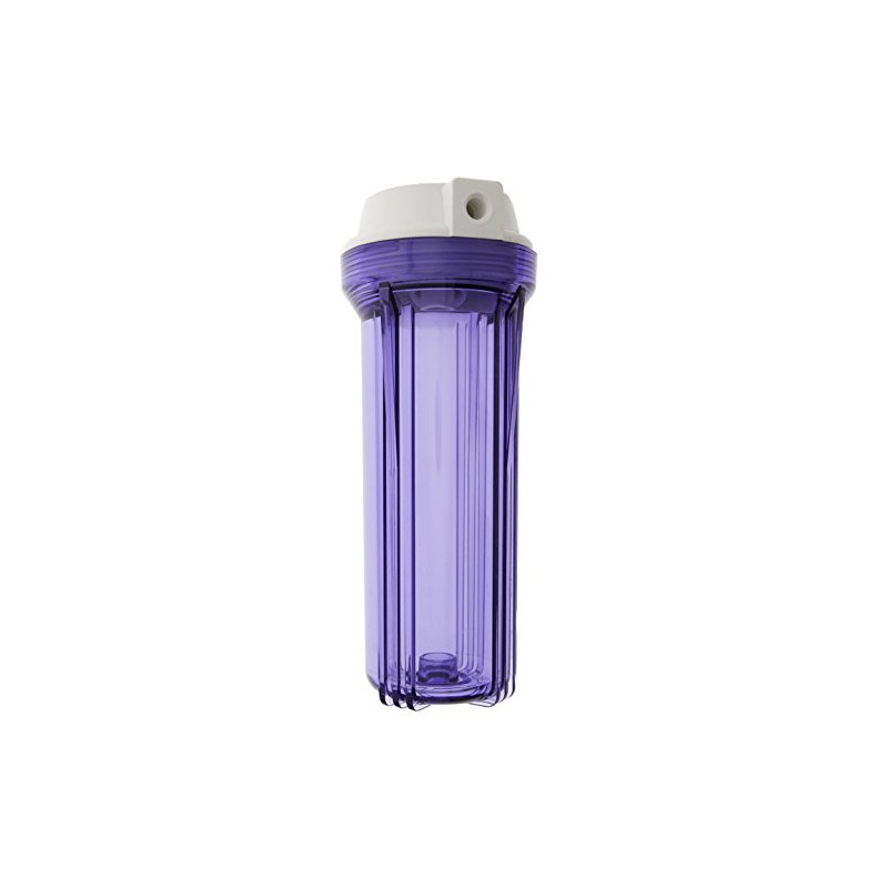 Hydronix HF2-10CLWH14, 10" Clear Housing with White Flat Cap For